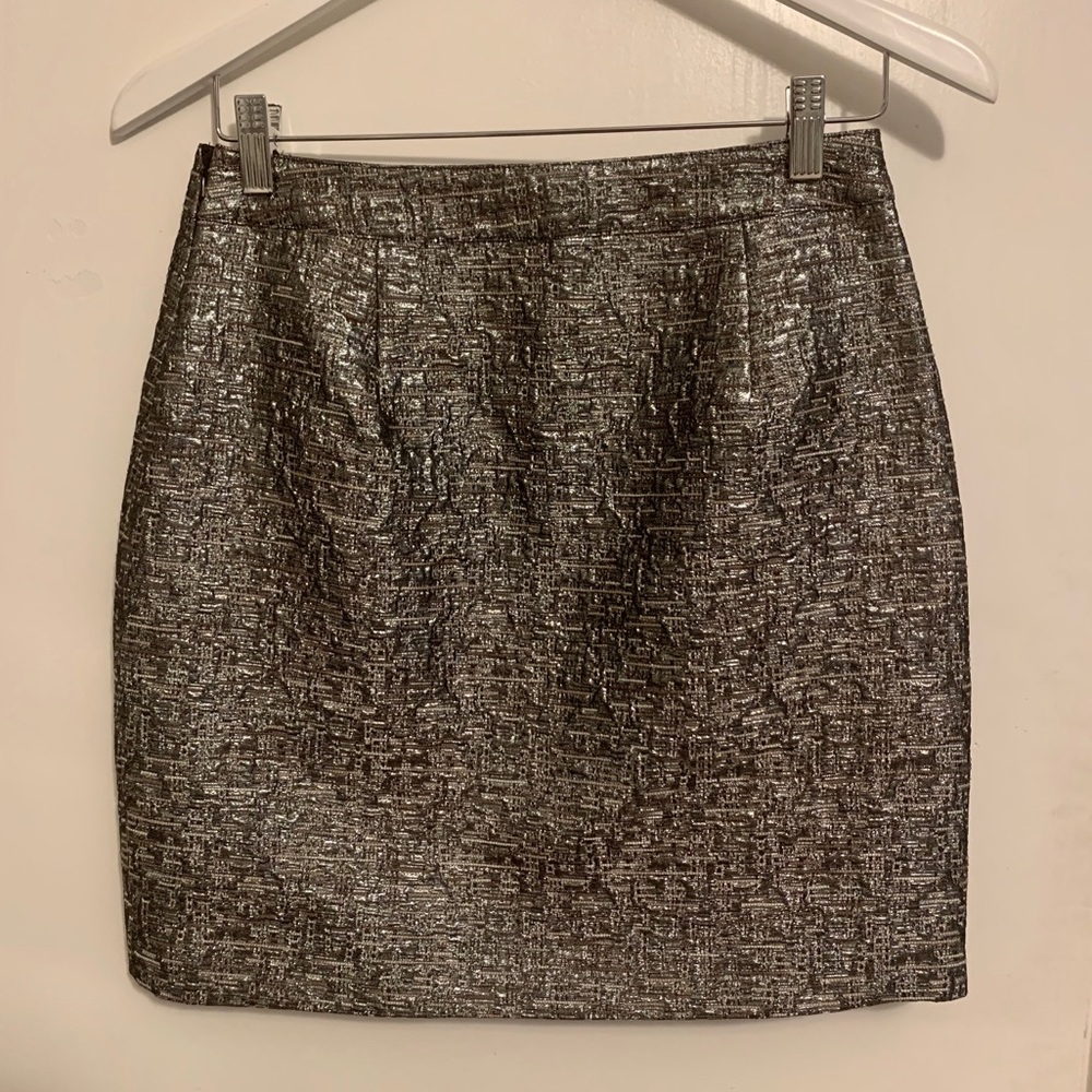 Shiny Banana Republic Mini Skirt - Silver / Grey